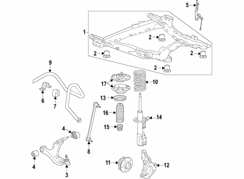 2022 Cadillac XT6 Strut Assembly, Front Susp Diagram for 84968037