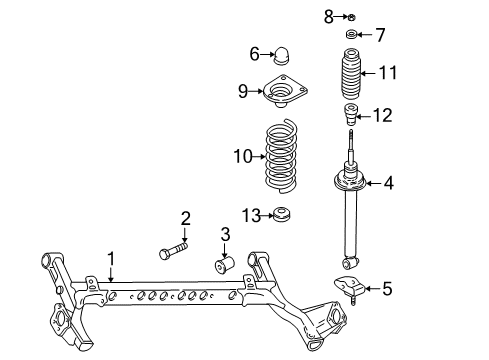 2001 Pontiac Sunfire Rear Axle, Suspension Components Diagram 2 - Thumbnail