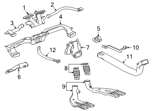 2022 Cadillac XT4 Duct Assembly, Si Wdo Defg Otlt Diagram for 84375794