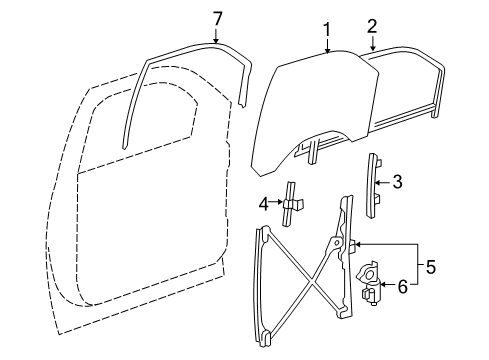 2010 Cadillac Escalade Front Door - Glass & Hardware Diagram 2 - Thumbnail