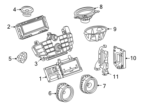 2011 Buick Regal Speaker Asm,Radio Quarter Diagram for 23311173