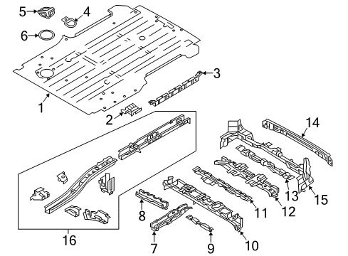 2017 Chevy City Express Plate,Front Compartment Side Rail Closeout Panel Diagram for 19316803