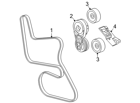 2005 Buick Terraza Belts & Pulleys, Maintenance Diagram