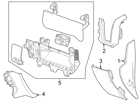 2024 GMC Sierra 2500 HD Panel Assembly, I/P Lwr Ctr Tr *Black Diagram for 84651918