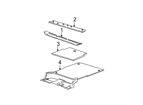 2006 Cadillac Escalade Carpet Assembly, Rear Floor Panel *Pewter I Diagram for 15111898