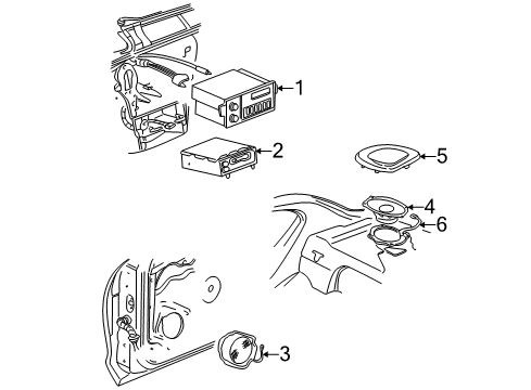 2004 Chevy Classic Spacer, Radio Rear Speaker Diagram for 22676128