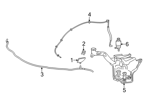 2016 Chevy Corvette Retainer, Headlamp Washer Nozzle Diagram for 22871814