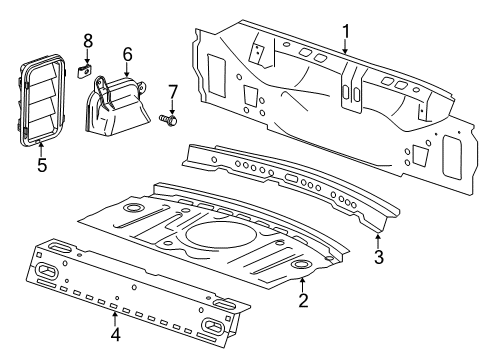 2018 Cadillac ATS Panel Assembly, Rear Window Diagram for 22947112