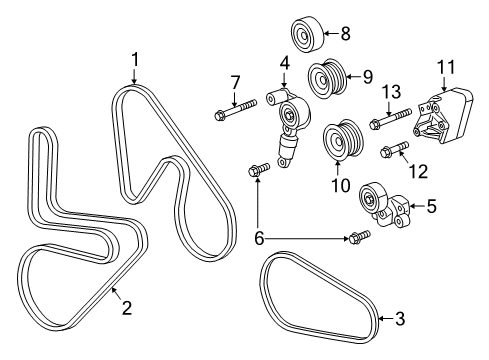 2017 Cadillac CTS Belts & Pulleys, Cooling Diagram 4 - Thumbnail