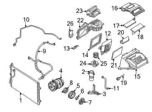 2004 Pontiac Sunfire HVAC Case Diagram