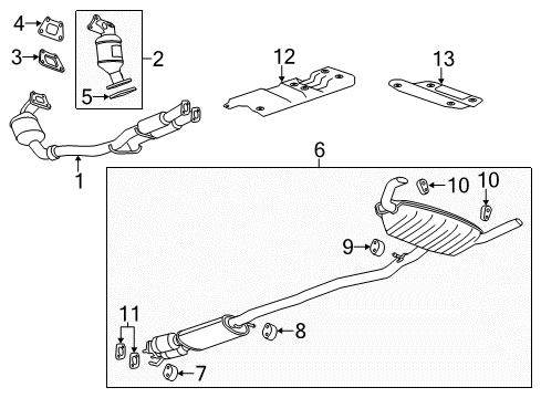 2016 Cadillac SRX Exhaust Components Diagram