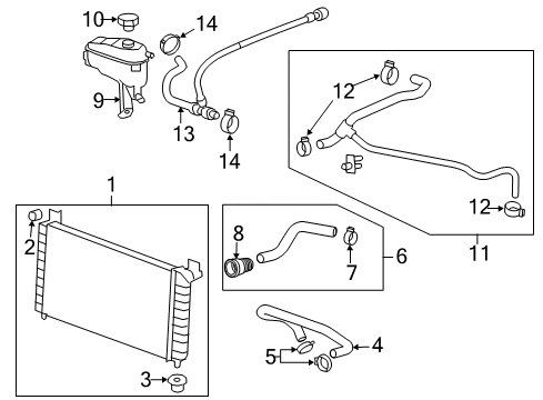 2019 GMC Sierra 3500 HD Radiator & Components Diagram