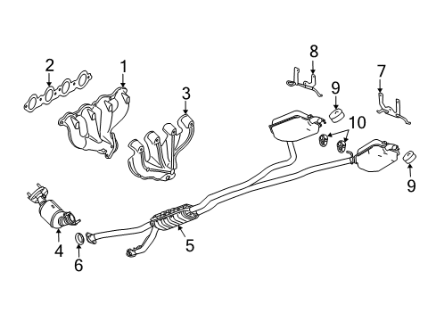 2004 Cadillac CTS Exhaust Components Diagram 3 - Thumbnail