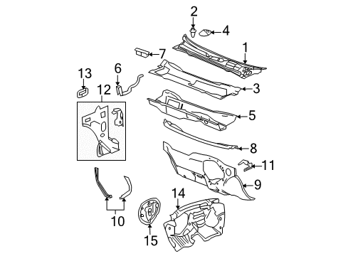 2007 Chevy Malibu Valve,Dash Extension Panel Drain Diagram for 25899227