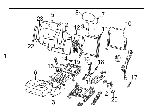 2001 Chevy Silverado 1500 HD Front Seat Components Diagram 5 - Thumbnail