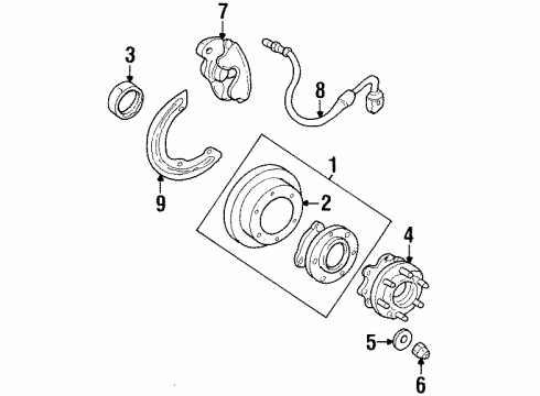 1993 GMC K3500 Front Brakes Diagram 2 - Thumbnail