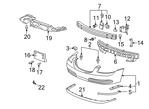 2007 Buick Lucerne Front Bumper Diagram 1 - Thumbnail