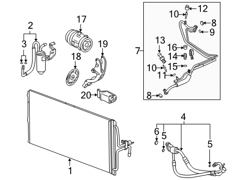 2005 Chevy Monte Carlo Hose Assembly, A/C Compressor & Condenser Diagram for 10344010