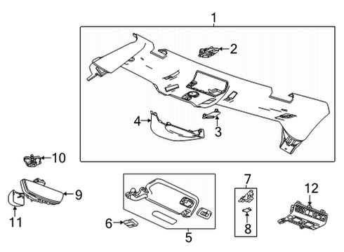 2022 Chevy Corvette MIRROR ASM-I/S RR VIEW Diagram for 85621244