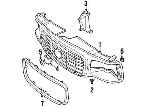 1999 Cadillac Escalade Radiator Grille Emblem (Crest) Diagram for 3542783