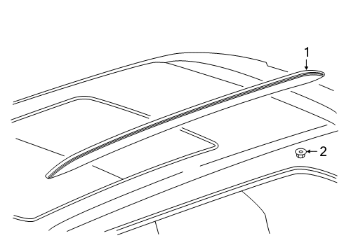 2023 Chevy Blazer Rail Assembly, Lugg Carr Si *Satin Aluminn Diagram for 84598780