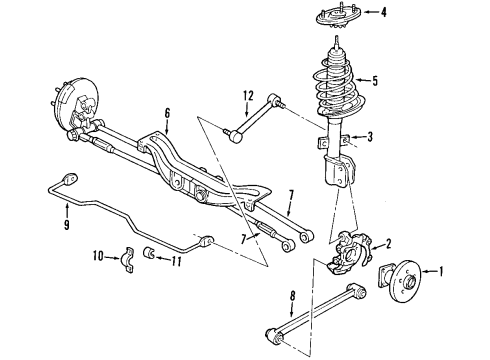 2003 Buick Regal Rear Suspension Components, Stabilizer Bar Diagram 2 - Thumbnail