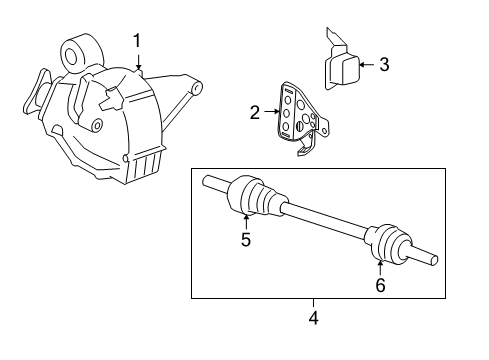 2007 Saturn Sky Reinforcement, Differential Carrier Bracket Diagram for 25806725