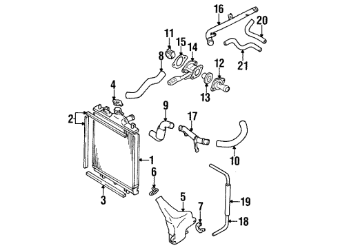 1998 Chevy Metro Cap,Coolant Recovery Reservoir Diagram for 30013106