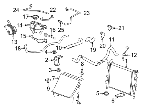 2007 Saturn Sky Radiator Assembly Diagram for 19130431