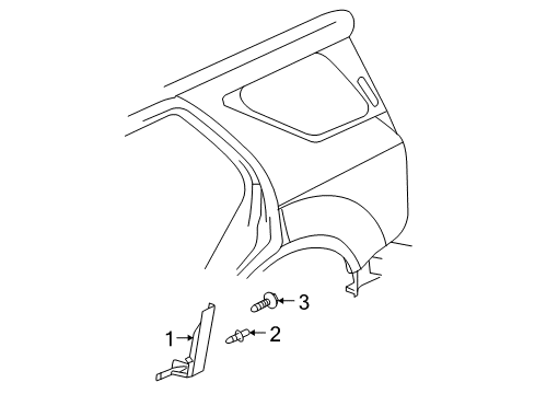 2004 Cadillac SRX Exterior Trim - Quarter Panel Diagram