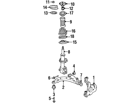 2000 Pontiac Grand Prix Front Suspension, Control Arm, Stabilizer Bar Diagram 2 - Thumbnail