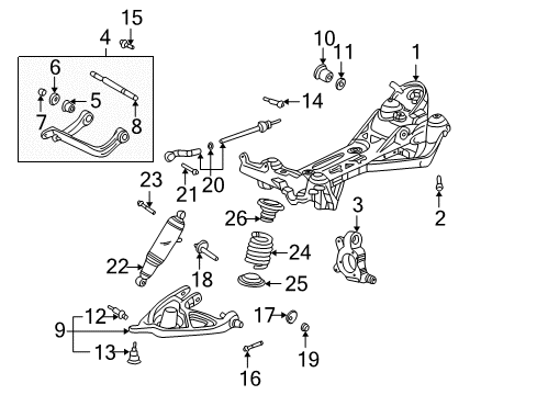 2004 Pontiac Aztek Rear Suspension, Control Arm Diagram 2 - Thumbnail