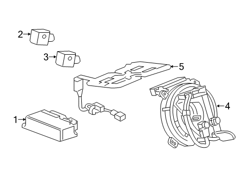 2016 Cadillac SRX Coil Assembly, Steering Wheel Airbag Diagram for 23440975