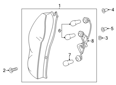 2014 Chevy Spark Socket, Rear Body Structure Stop Lamp Diagram for 42443516