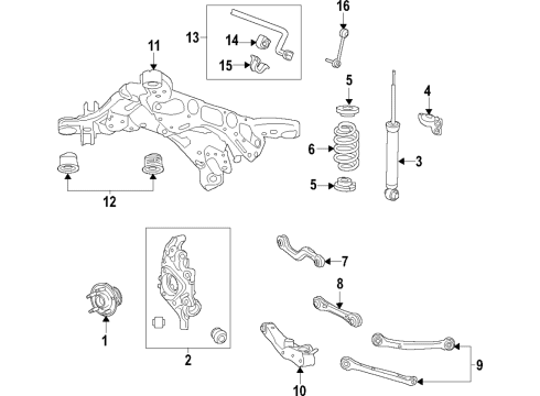 2021 Buick Envision Absorber Assembly, Rear Shk (W/ Upr Mt) Diagram for 84939427