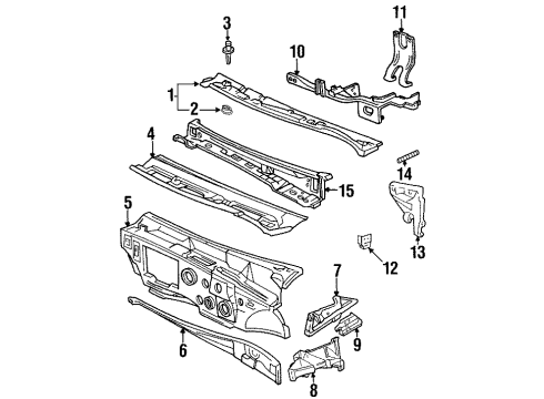 2000 Cadillac Eldorado Cowl Diagram