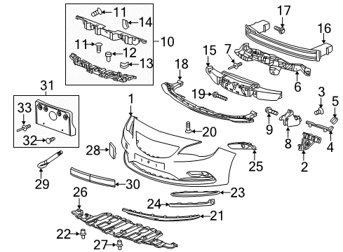 2017 Buick Cascada Cover, Front Bumper Fascia Front Tow Eye Access Hol Diagram for 13369004