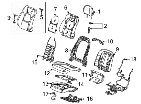 2024 Cadillac CT4 COVER ASM-F/SEAT BK *WHISPER BEIGG Diagram for 87833439