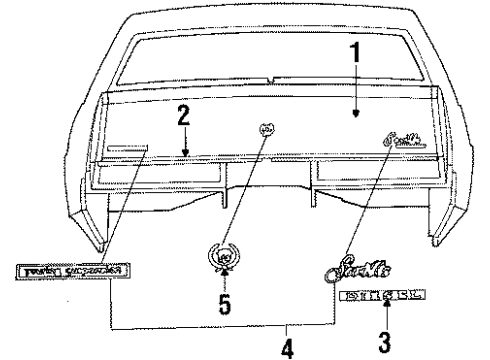 1985 Cadillac Seville F, W/Strip Diagram for 20510192