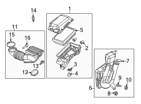 2006 Saturn Ion Duct Asm,Air Cleaner Outlet (W/ Resonator) Diagram for 15880728