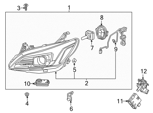 2019 Buick LaCrosse Headlamp Capsule Assembly Diagram for 26213779