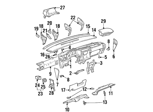 2001 Oldsmobile Silhouette Cluster & Switches, Instrument Panel Diagram 1 - Thumbnail