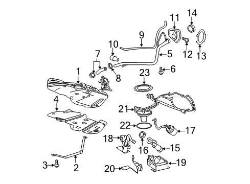 2009 Chevy Cobalt Bumper, Fuel Tank Filler Door Diagram for 15275803