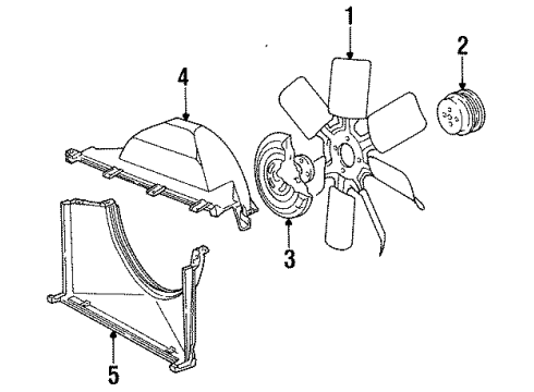 1994 Chevy Caprice Cooling System, Radiator, Water Pump, Cooling Fan Diagram 1 - Thumbnail