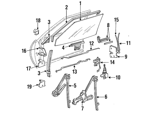 1990 Oldsmobile Cutlass Ciera Door & Components, Electrical Diagram 1 - Thumbnail