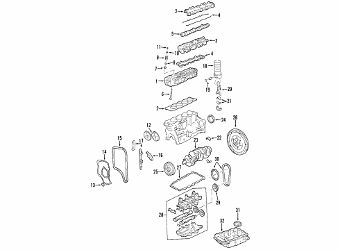 1998 Chevy Malibu Sprocket, Balance Shaft Diagram for 24574130