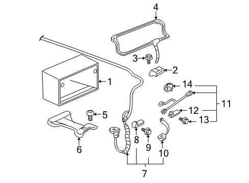 2009 Cadillac DTS Cable Assembly, Battery Negative Diagram for 15861663