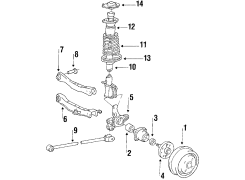 1986 Chevy Nova Rear Suspension Control Arm Diagram for 94855223