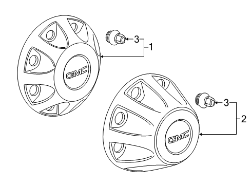 2015 GMC Sierra 2500 HD Wheel Covers & Trim Diagram 1 - Thumbnail