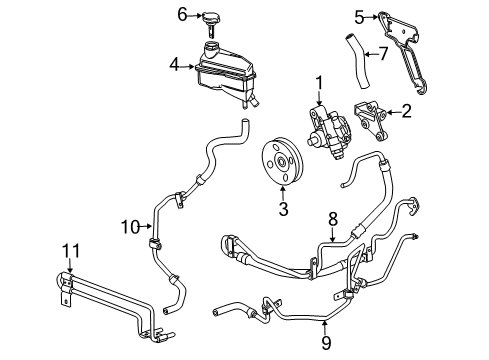 2009 Cadillac SRX P/S Pump & Hoses, Steering Gear & Linkage Diagram 4 - Thumbnail